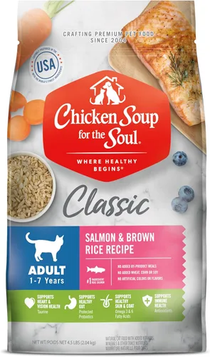 Vista 22 de Chicken Soup for the Soul Natural Premium Alimento seco para gatos adultos, primer ingrediente de carne real, sin subproductos, apoya la salud
