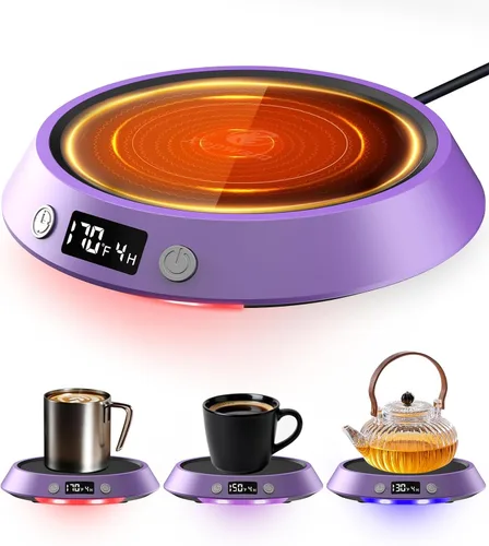Vista 9 de Kepwam Calentador de Taza de Café – Calentador de Café Eléctrico de 55W para Escritorio, 3 Configuraciones de Temperatura y Temporizador de 2-9