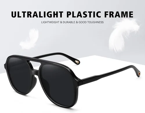 Vista 3 de Retro Aviator Sunglasses for Women Men Vintage Double Bridge Sun Glasses UV400 Protection