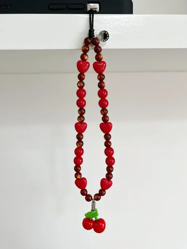 Vista 35 de Drawwind Correa con cuentas para teléfono con pulsera universal, cordón para teléfono celular lindo, pulsera de muñeca con cuentas, cadena de hilo