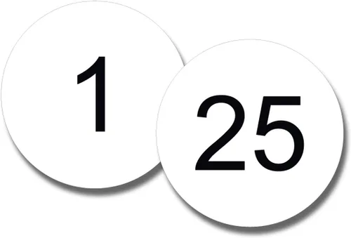Vista 9 de Etiquetas para siesta, calcomanías de círculo numeradas negras, calcomanía Negro con números blancos