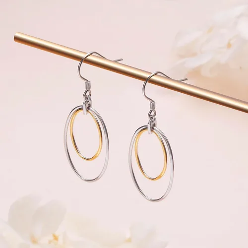 Vista 4 de Pendientes de aro de plata de ley S925 para mujer, joyería de eslabones cubanos