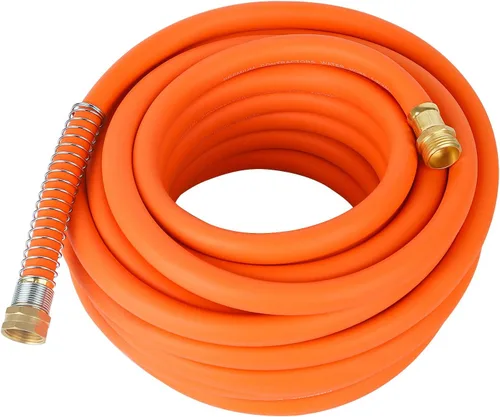Vista 8 de Aain - Manguera de jardín de goma flexible y duradera de 50 pies 5/8 con accesorios de latón, sin torceduras, a prueba de fugas, para jardinería