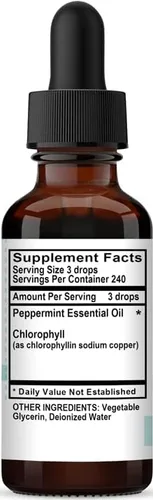 Vista 3 de Licores de menta con clorofila sin alcohol, 1 oz.