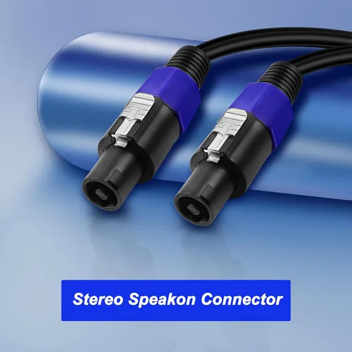 Vista 5 de MEIRIYFA Cable de extensión Speakon a Speakon macho a macho Cable de audio de altavoz con bloqueo giratorio para amplificador de altavoz