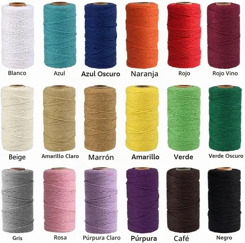 Vista 2 de FLIPPED (109 yardas/1.5 mm/35 colores opcionales) 109 cuerdas de macramé para manualidades, cuerda de algodón para macramé, cuerda de panadero Beige