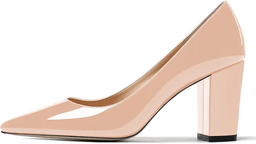 Vista 2 de WAYDERNS Zapatos de tacón alto con puntera puntiaguda para mujer, de 3.5 pulgadas