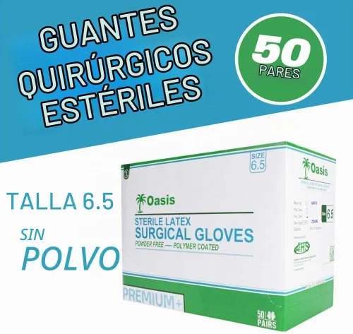 Vista 4 de Generic Guantes quirúrgicos de látex sin polvo, tamaño 6.5, 50 pares/caja