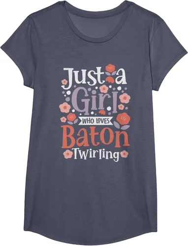 Vista 19 de A Girl Who Loves Baton Twirling - Camiseta de giro Majorette Twirler, Negro