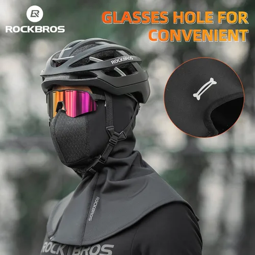 Vista 6 de ROCKBROS Pasamontañas de esquí con cremallera, cubierta completa de invierno, impermeable, para hombres y mujeres, capucha de forro polar