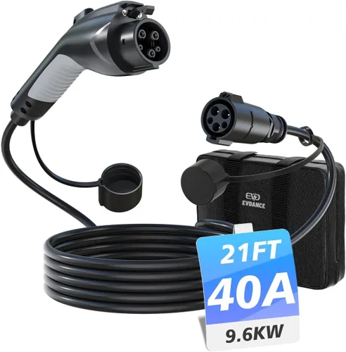 Vista 13 de Cable de extensión J1772, cable de extensión de cargador EV 32A, cable de carga de 21 pies para vehículo eléctrico de 110 V-240 V, compatible