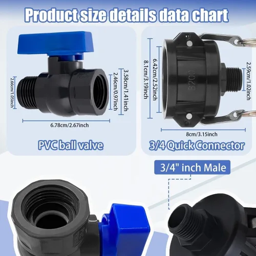 Vista 8 de IBC Tote Adapter 2in Cam Lock Fittings