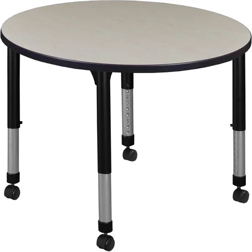 Vista 10 de Regency Kee Mesa redonda móvil de altura ajustable, 30 pulgadas, color cereza