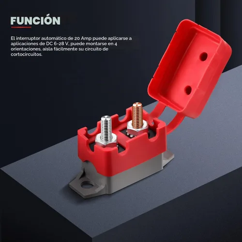 Vista 4 de 4 Piezas de Interruptor de Circuito de Reinicio Automático DC 12V - 24V con Perno de Tornillo de Cubierta para Automotriz y Más (20 Amperios)