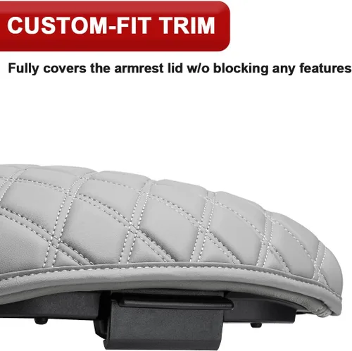 Vista 6 de KBH Funda para reposabrazos de consola central para Honda Pilot 2009-2015, accesorios interiores de cuero de vinilo, protector de cojín con bolsillo