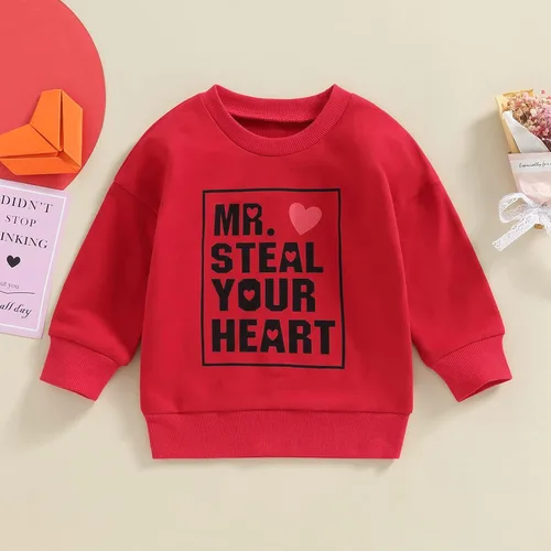 Vista 99 de Sudadera con cuello redondo para el día de San Valentín para bebé, niña, niño, para el día de San Valentín