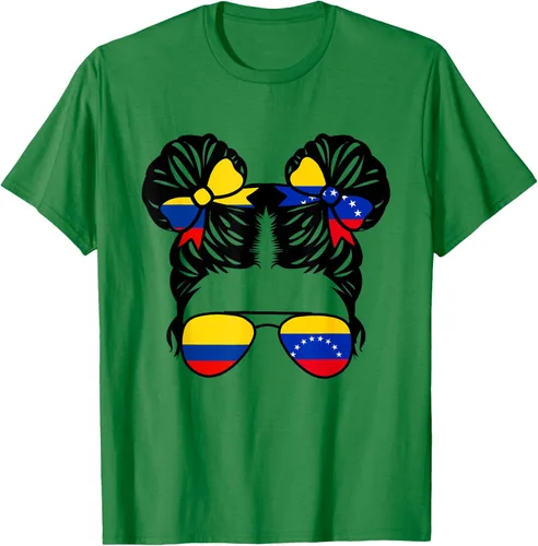 Vista 4 de Camiseta Half Colombian Half Venezolan Girl Colombia Kids Heritage, Gris