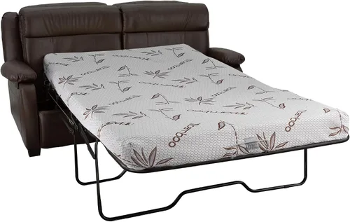 Vista 3 de RecPro Colección Charles Sofá biplaza de 65 pulgadas Colchón de espuma viscoelástica Sofá extraíble Mueble RV Castaño