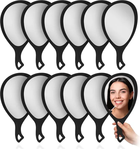 Vista 16 de Zadro Espejo de mano grande con asa, espejos de salón para estilistas, espejo de mano grande para maquillaje, para colgar en la pared