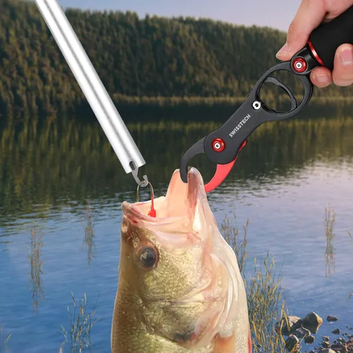 Vista 6 de Swiss+Tech Kit de herramientas de pesca, pinza de pescado con escala, alicates de pesca multifunción, tijeras de línea trenzada, equipo de pesca