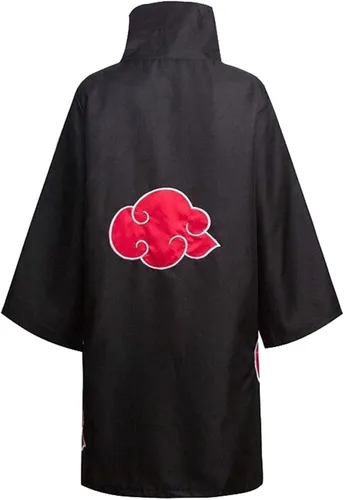 Vista 4 de Disfraz de cosplay de Uchiha Itachi para niños capa de uniforme de nube roja máscara de Obito Tobi con bata larga de Halloween