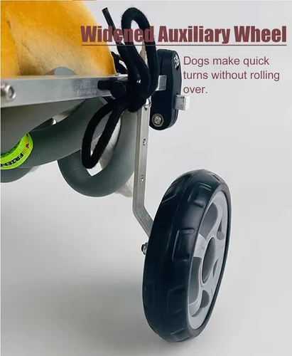 Vista 6 de Silla de ruedas para perro, 2 ruedas, silla de ruedas para mascotas para patas traseras, cochecito ligero para ejercicio de extremidades traseras