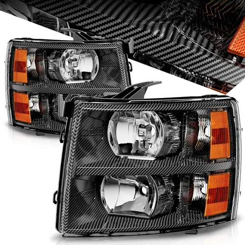 Vista 9 de Auto Dynasty Conjunto de faros halógenos compatible con Chevy Silverado 1500 2500HD 3500 GMT900 2007 2008 2009 2010 2011 2012 2013 2014, lado