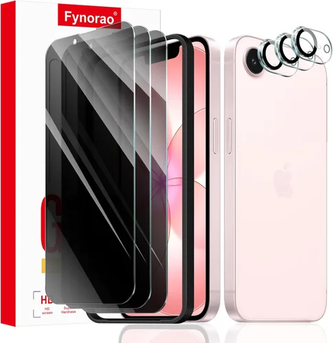 Vista 12 de Paquete de 2+2 protectores de pantalla de vidrio templado antiluz azul y protector de lente de cámara para iPhone 17e/16e, protección ocular