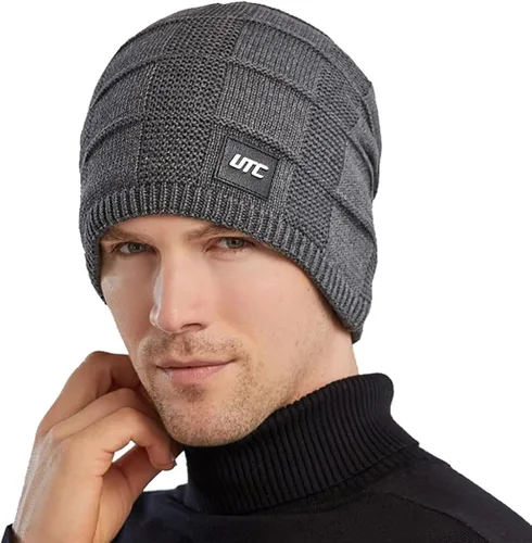 Vista 7 de Tillonetiy Mens Beanie Hat Winter Hat - Casual Knit Skull Hat Warm Thick Fleece Socks Hat Womens Beanie Hat