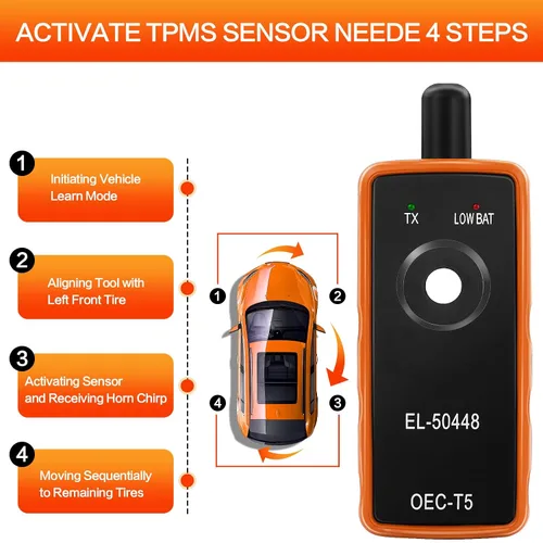 Vista 5 de Herramienta de reaprendizaje TPMS para sensor de neumáticos de automóvil, FIRSTOOL EL-50448 TPMS herramienta de reinicio de neumáticos, herramienta