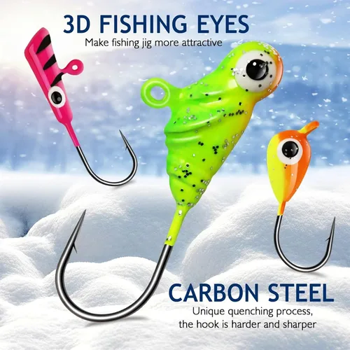Vista 2 de Kit de Pesca Dovesun Señuelos de Pesca en Hielo Plantillas de Pesca en Hielo Señuelos de Pesca en Hielo para Lucios Señuelos de Crappie 135
