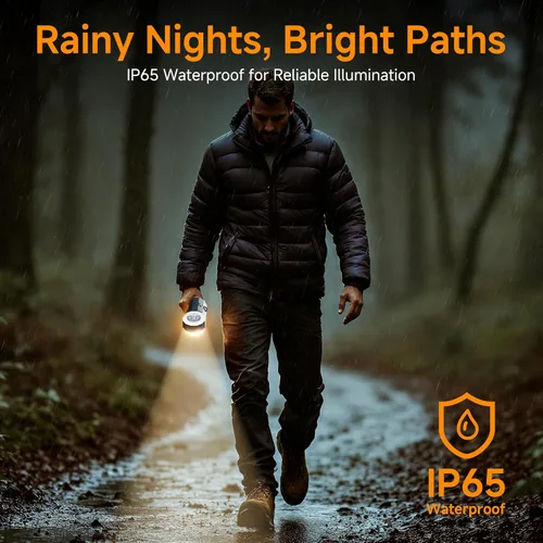 Vista 7 de Linterna de camping recargable de 21000mAh, luces de camping telescópicas, linterna de camping magnética plegable con soporte IPX6 impermeable, Negro