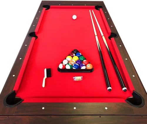 Vista 6 de Mesa de billar de 7 pies Air Hockey 2 en 1 Mesa de billar Fieltro rojo - Billardhockey