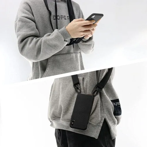 Vista 7 de Compatible con iPhone 6/7/8/SE2/SE3, funda de bandolera para teléfono con cordón, bonita funda de silicona suave con correa ajustable