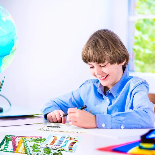Vista 4 de Outus Thinking of You - Postales escolares con detalles de inspiración motivacional para que los profesores las envíen a los estudiantes, 9 estilos