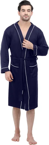 Vista 5 de NY Threads Bata de baño de mezcla de algodón ligera para hombre