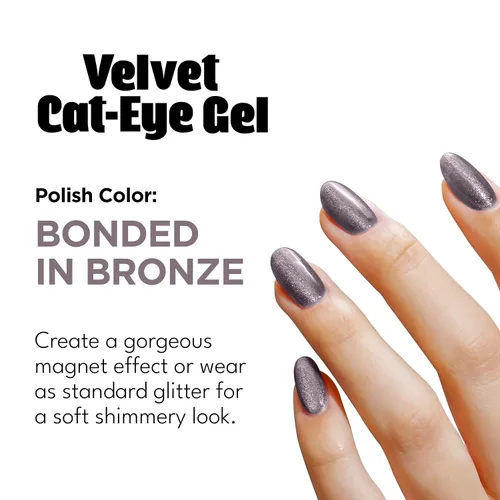 Vista 2 de Red Carpet Manicure Fortify & Protect - Esmalte de gel con imán de terciopelo bronce para uñas fuertes y saludables, impregnado con vitamina A