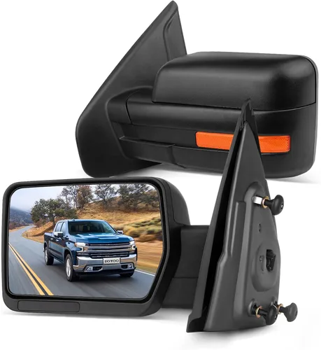 Vista 24 de SCITOO - Espejos retrovisores laterales eléctricos para camioneta Ford F-150 modelos 2004 a 2014, con calefacción y direccionales 2004-2014 F-150