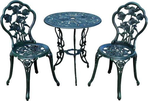 Vista 7 de Oakland Living Juego de 3 piezas Rose Bistro con mesa superior de aluminio fundido de 23.5 pulgadas
