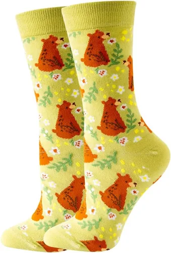 Vista 7 de Calcetines deportivos de media pantorrilla con diseño de animales frutales, piña, pingüino, gato, para mujeres y hombres