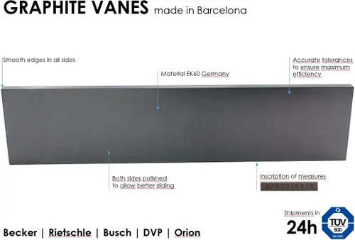 Vista 2 de Juego de 4 paletas de carbono para Rietschle VTE 3 522716