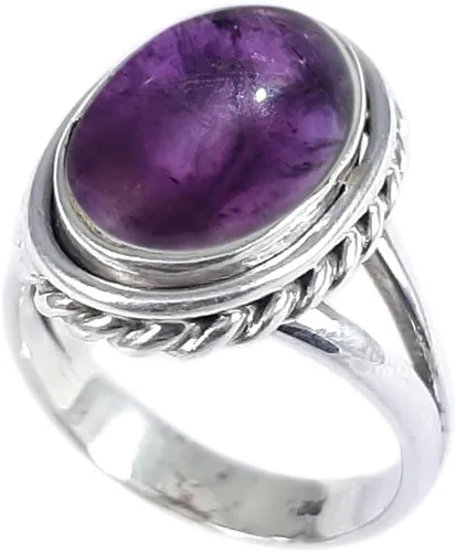 Vista 13 de Anillo fino de plata esterlina 925 para mujer, hecho a mano, joyería de piedras preciosas, anillo de moda (1379)