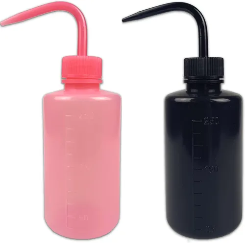 Vista 9 de 2 botellas de plástico de lavado de seguridad de 250 ml 8.5 oz, color negro