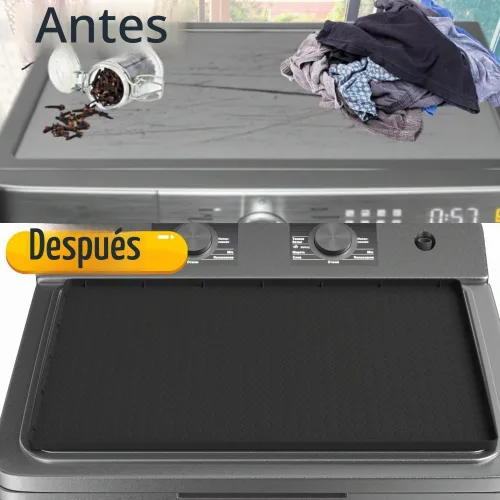 Vista 5 de Alfombrilla protectora superior para secadora, color negro, 25 x 19 pulgadas, silicona, 1 paquete antideslizante