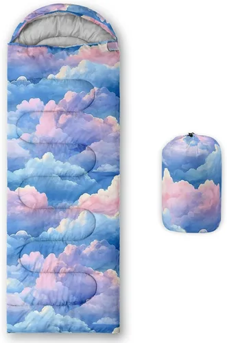 Vista 44 de QOOMO Axolotl - Lindos sacos de dormir para campamento, 3 estaciones, clima cálido y fresco, ligeros, impermeables, para adultos y niños, viajes