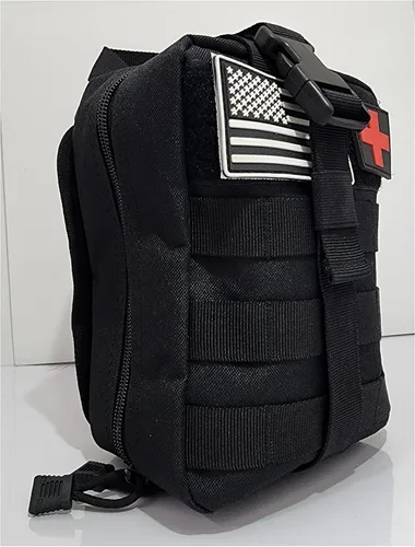 Vista 2 de Kit individual de primeros auxilios/trauma en bolsa modular para emergencia y preparación (2 kits, negro)