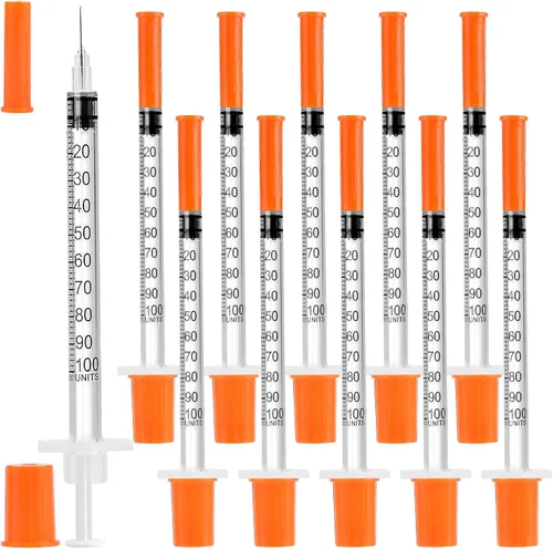 Vista 8 de Paquete de 50 jeringas U-100 30G 5/16" 0.0 fl oz/cc, jeringa desechable, suministros de laboratorio