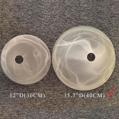 Vista 6 de Lámpara colgante enchufable con pantalla de vidrio de alabastro de 15.7" de diámetro, lámpara colgante con interruptor de encendido/apagado, cable