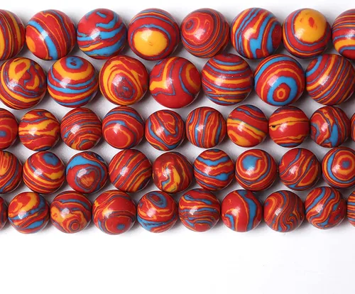 Vista 18 de 100 cuentas de piedra multicolor natural de 0.236 pulgadas (0.236 in), cuentas espaciadoras sueltas redondas para hacer pulseras, collares, aretes