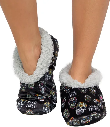 Vista 3 de Lazy One Pantuflas peludas para mujer, bonitas pantuflas de casa con forro polar, bonitos calcetines